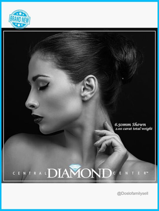 Amazon.com: Central Diamond Center 14K Gold Post & Sterling  Swarovski Zirconia Stud Earrings 14K Gold Post Sterling Silver Martini Style